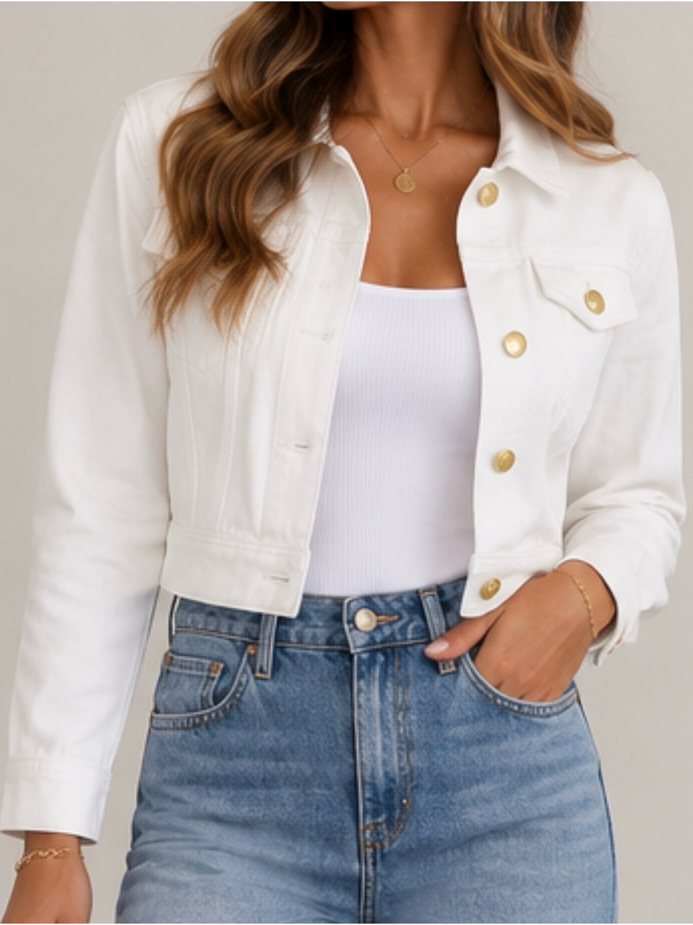 Thalia Sodi white crop jacket M